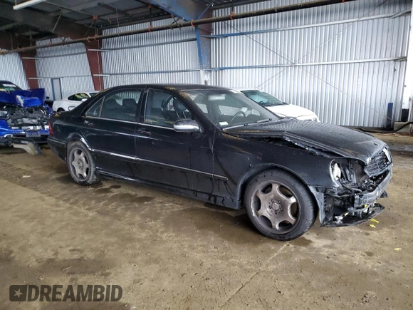 2001 Mercedes-Benz S-Class with VIN WDBNG75J31A174313, listed as a Copart auction lot 44076915 with 193,049 mi miles and Salvage Title. Bid and sale history available at carsss.com. Image 4.