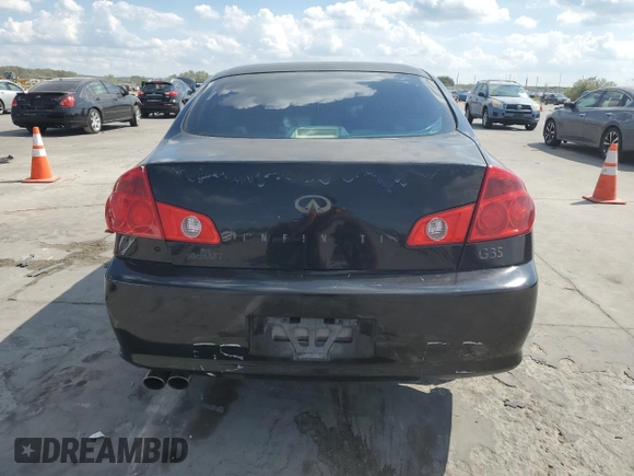 2006 Infiniti G35 with VIN JNKCV51EX6M506957, listed as a Copart auction lot 69821154 with 197,260 mi miles and Salvage Title. Bid and sale history available at DreamBid. Image 6.
