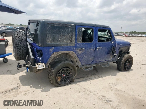 2018 Jeep Wrangler Unlimited Sport S with VIN 1C4HJXDG0JW272837, listed as a Copart auction lot 57532455 with Not provided miles and Salvage title. Bid and sale history available at DreamBid. Image 3.