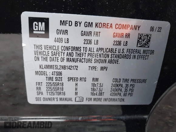 2022 Buick Encore GX Select с VIN KL4MMESL2NB142172, выставлен на аукционе IAAI как лот 42330499 с пробегом 20 437 миль миль и . История ставок и продаж доступна на DreamBid. Изображение 9.