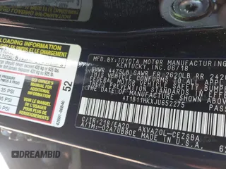 2018 Toyota Camry LE z VIN 4T1B11HKXJU652275, wystawiony jako IAAI lot #42245625 z przebiegiem 49 596 mil mil oraz . Historia ofert i sprzedaży dostępna na DreamBid. Obrazek 9.
