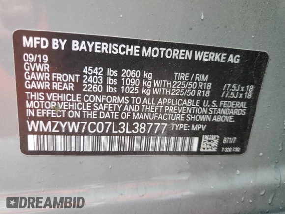 2020 MINI Countryman Cooper S z VIN WMZYW7C07L3L38777, wystawiony jako Copart lot #44390705 z przebiegiem 18 425 mil mil oraz Szkoda całkowita • Salvage title. Historia ofert i sprzedaży dostępna na DreamBid. Obrazek 15.