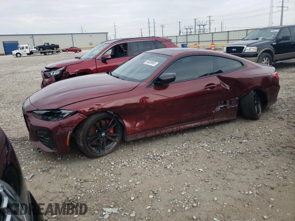 2023 BMW 4 Series 430i xDrive z VIN WBA73AP06PCM49576, wystawiony jako Copart lot #54589993 z przebiegiem 1 742 mil mil oraz . Historia ofert i sprzedaży dostępna na DreamBid. Obrazek 1.