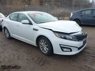 2015 Kia Optima EX with VIN 5XXGN4A73FG438313, listed as a IAAI auction lot 41699954 with 76,584 mi miles. Bid and sale history available at carsss.com. Image 1.