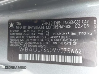 2009 BMW 1 Series 128i with VIN WBAUL73509VJ75662, listed as a IAAI auction lot 42639936 with 96,542 mi miles and . Bid and sale history available at DreamBid. Image 9.