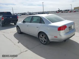 2007 Audi A4 2.0T with VIN WAUAF78E07A206870, listed as a IAAI auction lot 41682107 with 187,008 mi miles. Bid and sale history available at carsss.com. Image 3.