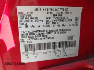 2015 Ford F-250 Lariat with VIN 1FT7W2B66FED48536, listed as a IAAI auction lot 42443047 with 80,845 mi miles and . Bid and sale history available at DreamBid. Image 9.