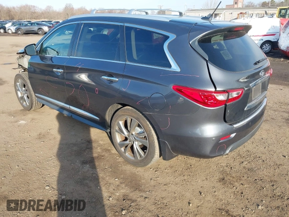 2014 Infiniti QX60 with VIN 5N1AL0MM9EC543096, listed as a IAAI auction lot 41909546 with 128,479 mi miles. Bid and sale history available at carsss.com. Image 3.