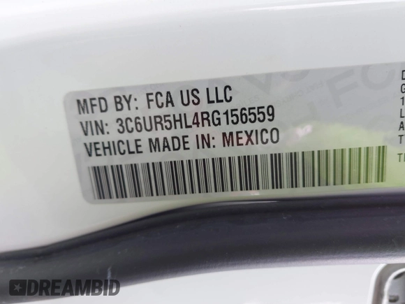 2024 Ram 2500 Tradesman with VIN 3C6UR5HL4RG156559, listed as a IAAI auction lot 41834788 with 2,789 mi miles and . Bid and sale history available at DreamBid. Image 9.