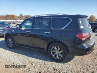 2012 Infiniti QX56 7-passenger with VIN JN8AZ2NE0C9020280, listed as a Copart auction lot 76910394 with 149,414 mi miles and Salvage Title. Bid and sale history available at carsss.com. Image 2.