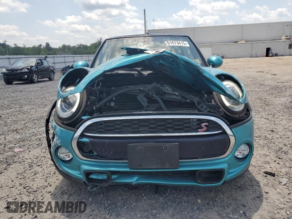 2018 MINI Convertible Cooper S with VIN WMWWG9C59J3D22587, listed as a Copart auction lot 61673415 with 34,935 mi miles and Salvage title. Bid and sale history available at DreamBid. Image 5.