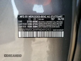 2023 Mercedes-Benz EQB 250+ z VIN W1N9M0CB9PN049292, wystawiony jako Copart lot #71847134 z przebiegiem 3 866 mil mil oraz Szkoda całkowita • Salvage title. Historia ofert i sprzedaży dostępna na DreamBid. Obrazek 13.