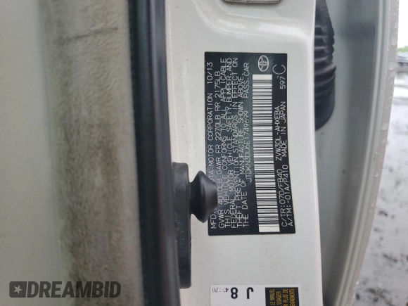 2014 Toyota Prius Four with VIN JTDKN3DU6E1749699, listed as a Copart auction lot 56937655 with 170,391 mi miles and Clean Title. Bid and sale history available at DreamBid. Image 12.