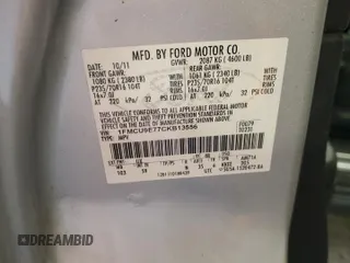 2012 Ford Escape Limited with VIN 1FMCU9E77CKB13556, listed as a Copart auction lot 53839505 with 213,782 mi miles and Salvage Title. Bid and sale history available at carsss.com. Image 13.