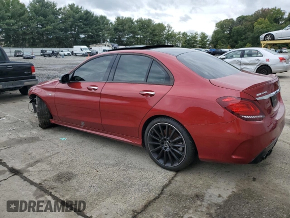 2019 Mercedes-Benz C 43 AMG with VIN 55SWF6EB4KU314307, listed as a Copart auction lot 73287564 with Not provided miles and Salvage title. Bid and sale history available at DreamBid. Image 2.