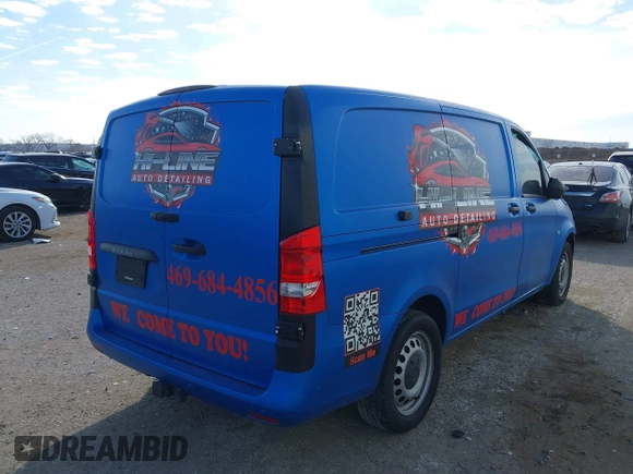 2018 Mercedes-Benz Metris Cargo with VIN WD3PG2EA8J3458614, listed as a IAAI auction lot 41424959 with 69,824 mi miles. Bid and sale history available at carsss.com. Image 4.