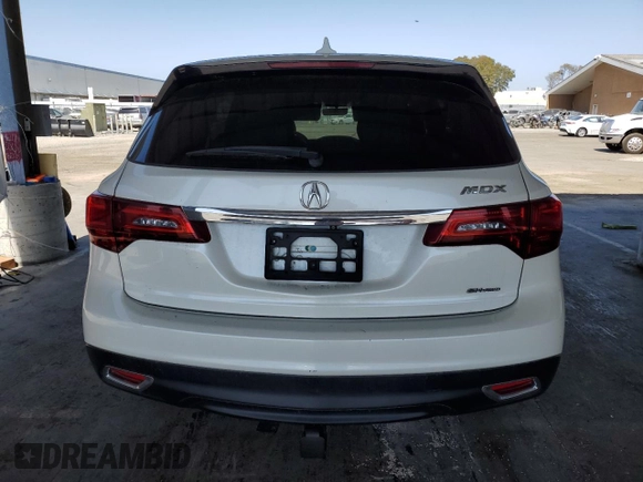 2016 Acura MDX with VIN 5FRYD4H21GB017596, listed as a Copart auction lot 60732925 with Not provided miles and Salvage title. Bid and sale history available at DreamBid. Image 6.