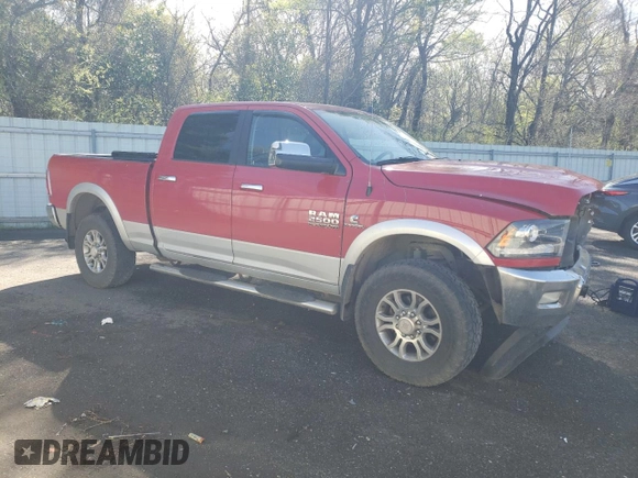 2015 Ram 2500 Laramie with VIN 3C6UR5FL2FG600407, listed as a Copart auction lot 50153195 with 201,064 mi miles and Salvage Title. Bid and sale history available at carsss.com. Image 4.