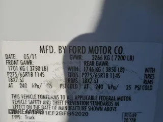 2011 Ford F-150 XL с VIN 1FTFW1EF2BFB52020, выставлен на аукционе Copart как лот 41364305 с пробегом 237 114 миль миль и Списание • Salvage title. История ставок и продаж доступна на DreamBid. Изображение 12.