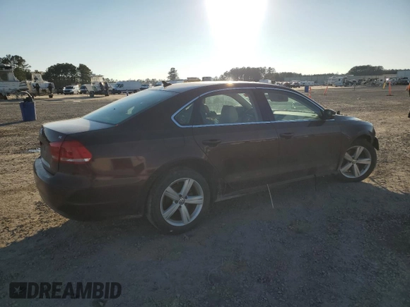 2013 Volkswagen Passat SE w/Sunroof with VIN 1VWBP7A33DC061222, listed as a Copart auction lot 45636395 with 127,218 mi miles and Salvage Title. Bid and sale history available at carsss.com. Image 3.