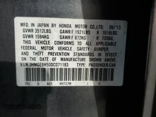 2013 Honda Fit Sport с VIN JHMGE8H50DC071183, выставлен на аукционе Copart как лот 53572115 с пробегом 40 467 миль миль и Списание • Salvage title. История ставок и продаж доступна на DreamBid. Изображение 12.