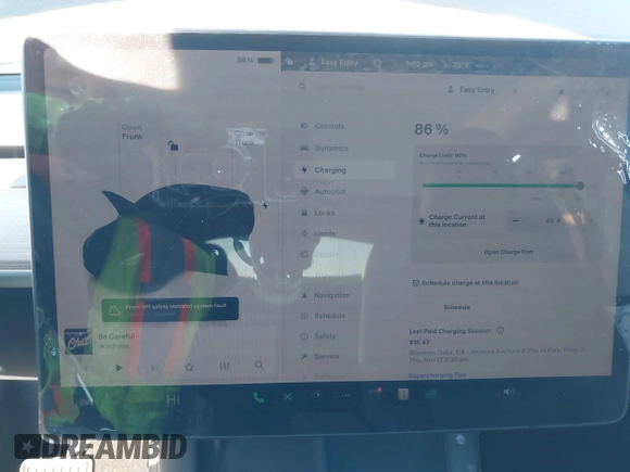 2024 Tesla Model Y Long Range with VIN 7SAYGDEEXRA216186, listed as a IAAI auction lot 41106653 with 25,331 mi miles and . Bid and sale history available at DreamBid. Image 17.