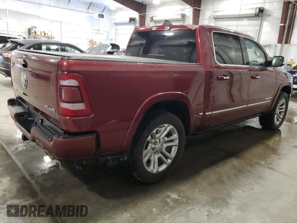 2020 Ram 1500 Limited with VIN 1C6SRFHT1LN141853, listed as a Copart auction lot 62845155 with 109,772 mi miles and Salvage title. Bid and sale history available at DreamBid. Image 3.