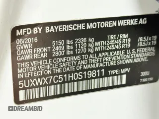 2017 BMW X3 xDrive35i with VIN 5UXWX7C51H0S19811, listed as a Copart auction lot 54969005 with 91,289 mi miles and Clean Title. Bid and sale history available at DreamBid. Image 10.