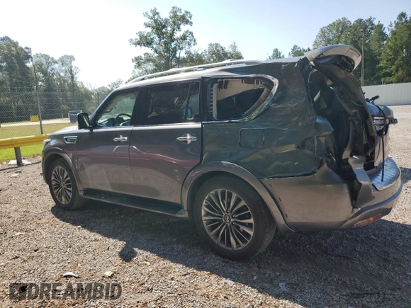 2018 Infiniti QX80 with VIN JN8AZ2ND7J9840781, listed as a Copart auction lot 66780154 with 124,351 mi miles and Salvage Title. Bid and sale history available at carsss.com. Image 2.