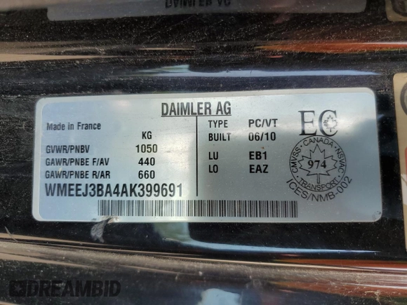 2010 Smart fortwo Pure с VIN WMEEJ3BA4AK399691, выставлен на аукционе Copart как лот 60283245 с пробегом 172 584 миль миль и Чистый • Clean title. История ставок и продаж доступна на DreamBid. Изображение 12.