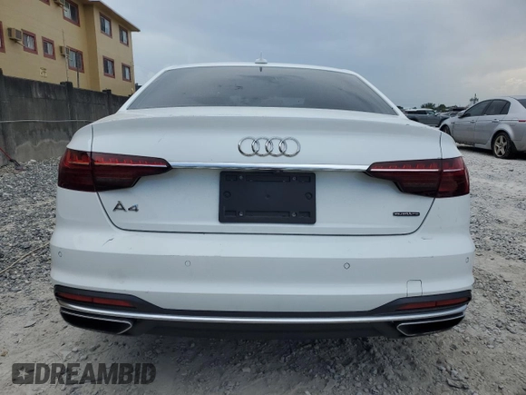 2020 Audi A4 Premium Plus with VIN WAUENAF48LN010478, listed as a Copart auction lot 58715525 with 36,852 mi miles and Non repairable. Bid and sale history available at DreamBid. Image 6.