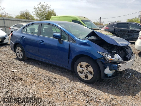 2014 Honda Civic LX with VIN 19XFB2F55EE244406, listed as a Copart auction lot 54234285 with 158,992 mi miles and Salvage Title. Bid and sale history available at carsss.com. Image 4.