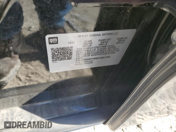 2022 Chevrolet Malibu LS with VIN 1G1ZB5ST5NF191756, listed as a Copart auction lot 47164355 with 23,802 mi miles and Salvage Title. Bid and sale history available at DreamBid. Image 14.