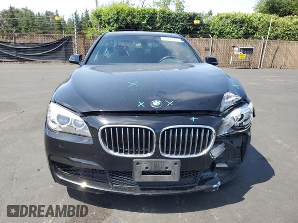 2013 BMW 7 Series 740i with VIN WBAYA6C58DC994974, listed as a Copart auction lot 55534645 with 106,975 mi miles and Salvage title. Bid and sale history available at DreamBid. Image 5.