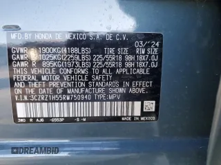 2024 Honda HR-V Sport with VIN 3CZRZ1H55RM750940, listed as a Copart auction lot 46476805 with 2,936 mi miles and Salvage Title. Bid and sale history available at DreamBid. Image 13.