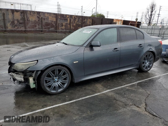 2008 BMW 5 Series 550i with VIN WBANW53548CT49453, listed as a Copart auction lot 45350325 with 117,593 mi miles and Salvage Title. Bid and sale history available at carsss.com. Image 1.