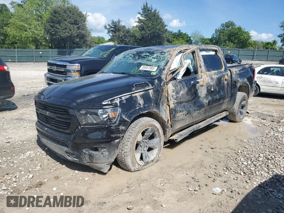 2019 Ram 1500 Big Horn with VIN 1C6SRFFT0KN870198, listed as a Copart auction lot 55661905 with 103,716 mi miles and Salvage title. Bid and sale history available at DreamBid. Image 1.