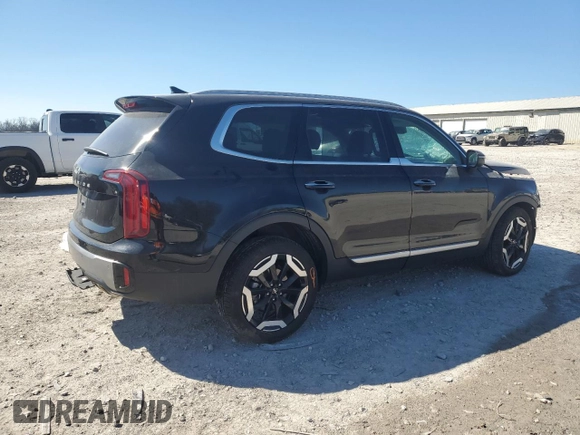 2025 Kia Telluride S with VIN 5XYP64GC8SG565906, listed as a Copart auction lot 46704315 with 7,146 mi miles and Salvage Title. Bid and sale history available at DreamBid. Image 3.