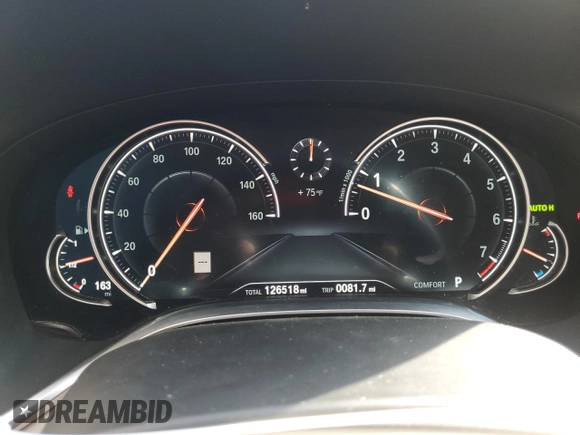 2016 BMW 7 Series 750i with VIN WBA7F0C50GGM20697, listed as a Copart auction lot 78850524 with 126,518 mi miles and Salvage Title. Bid and sale history available at carsss.com. Image 9.