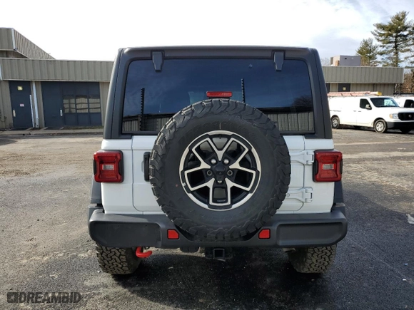 2024 Jeep Wrangler Rubicon with VIN 1C4PJXFG5RW259859, listed as a Copart auction lot 44191185 with 17,360 mi miles and Clean Title. Bid and sale history available at carsss.com. Image 6.