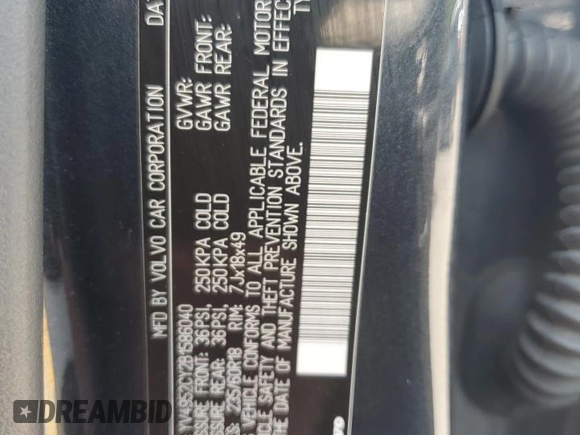 2011 Volvo XC90 I6 with VIN YV4952CY2B1586040, listed as a Copart auction lot 65984405 with 137,225 mi miles and Salvage title. Bid and sale history available at DreamBid. Image 13.