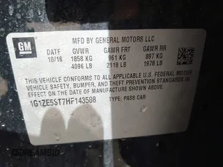 2017 Chevrolet Malibu LT with VIN 1G1ZE5ST7HF143588, listed as a IAAI auction lot 42092251 with 167,818 mi miles and . Bid and sale history available at DreamBid. Image 9.