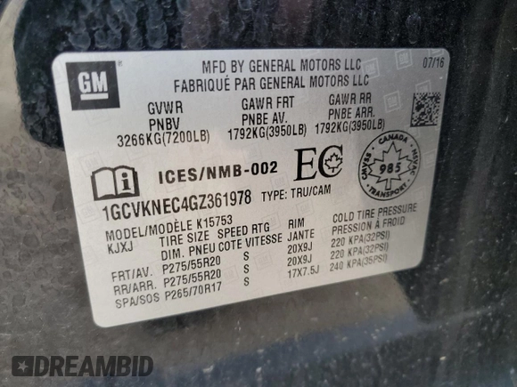 2016 Chevrolet Silverado 1500 LS with VIN 1GCVKNEC4GZ361978, listed as a Copart auction lot 50400275 with 71,161 mi miles and Clean Title. Bid and sale history available at DreamBid. Image 12.
