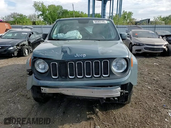 2018 Jeep Renegade Sport with VIN ZACCJBAB5JPH76349, listed as a Copart auction lot 56583145 with 101,857 mi miles and Salvage title. Bid and sale history available at DreamBid. Image 15.