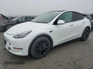 2021 Tesla Model Y Long Range with VIN 5YJYGDEE1MF267004, listed as a Copart auction lot 88708485 with 65,669 mi miles and Salvage Title. Bid and sale history available at DreamBid. Image 1.