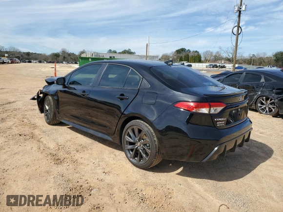2025 Toyota Corolla SE with VIN 5YFS4MCEXSP225983, listed as a Copart auction lot 46358765 with 907 mi miles and Salvage Title. Bid and sale history available at carsss.com. Image 2.