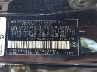2022 Toyota Camry TRD with VIN 4T1KZ1AK2NU064511, listed as a IAAI auction lot 42176608 with 28,064 mi miles and . Bid and sale history available at DreamBid. Image 9.