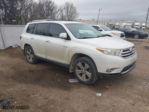 2012 Toyota Highlander Limited with VIN 5TDYK3EH9CS085158, listed as a IAAI auction lot 41737906 with 229,205 mi miles. Bid and sale history available at carsss.com. Image 1.