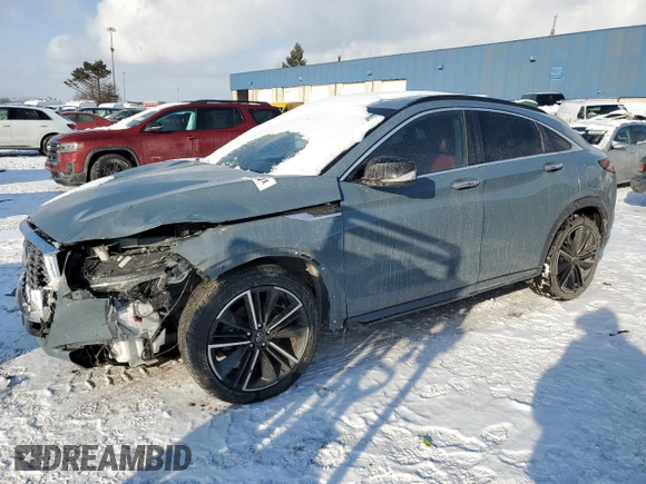 2022 Infiniti QX55 Sensory with VIN 3PCAJ5L35NF100575, listed as a Copart auction lot 88796385 with 18,122 mi miles and Clean title. Bid and sale history available at DreamBid. Image 1.