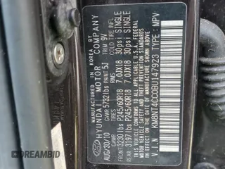 2011 Hyundai Veracruz z VIN KM8NT4CC0BU147923, wystawiony jako Copart lot #59407434 z przebiegiem Nie podano mil oraz Szkody całkowita. Historia ofert i sprzedaży dostępna na DreamBid. Obrazek 13.
